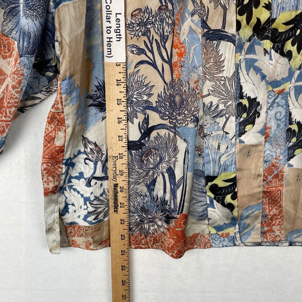 Chicos Collection Floral Patchwork Blouse Blue Or… - image 6